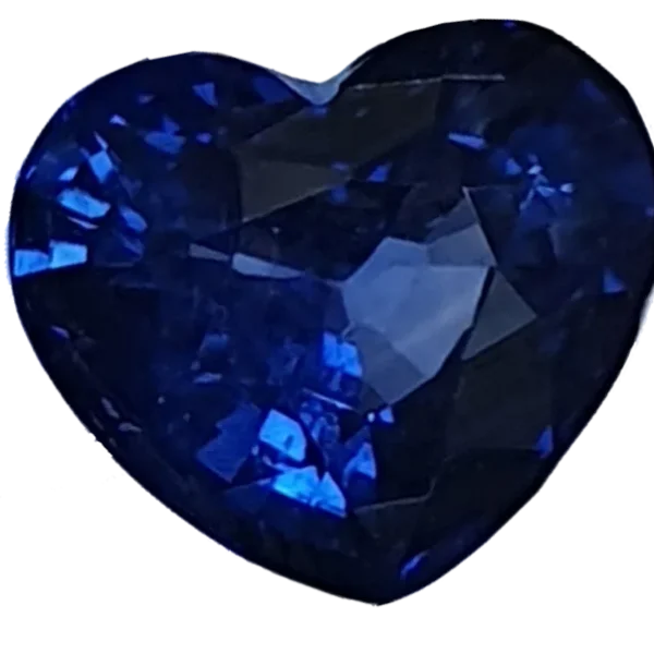 1.94 Ct. Heart Blue Sapphire front 2- Natural Blue Sapphires